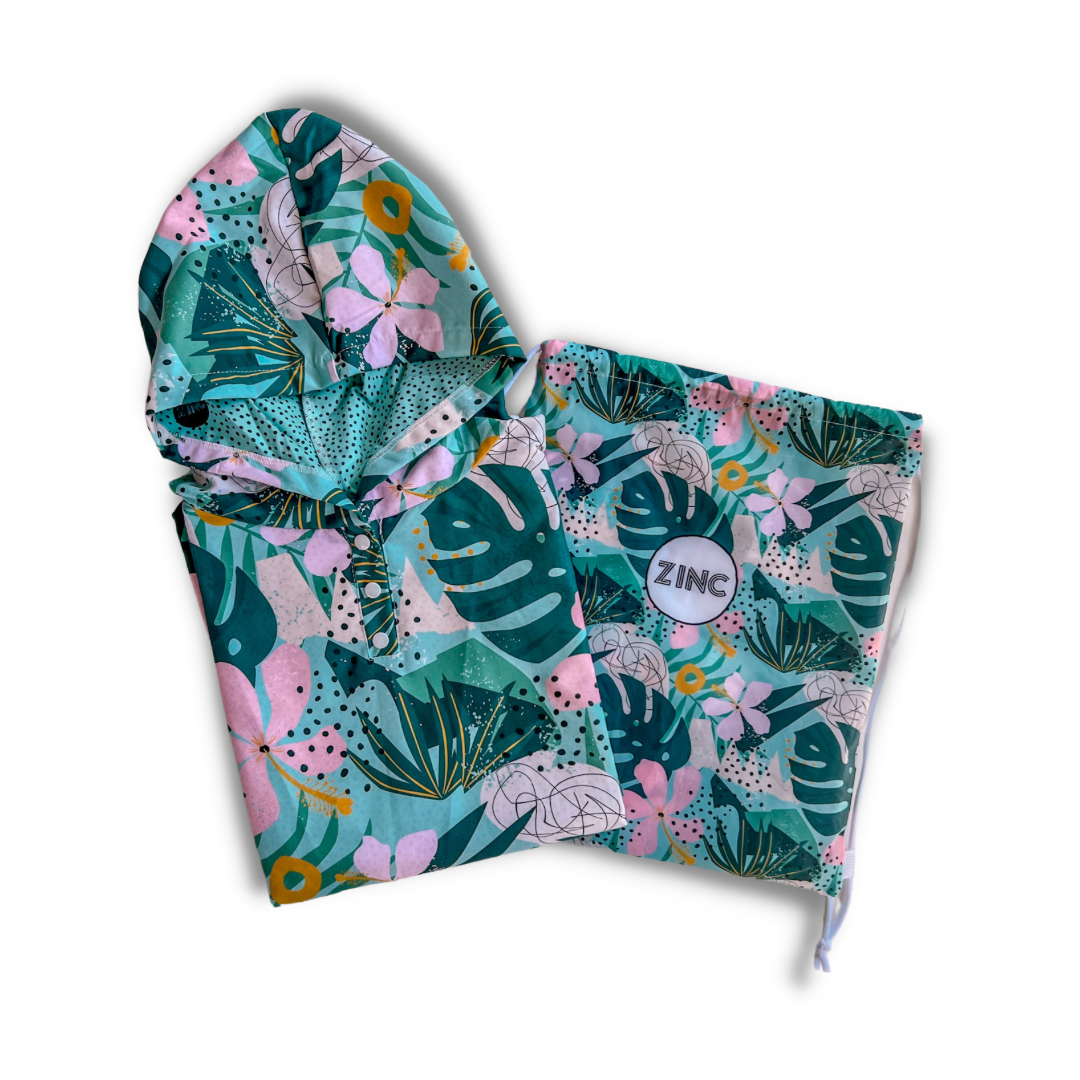 Large Microsuede Hooded Towel - Hibiscus