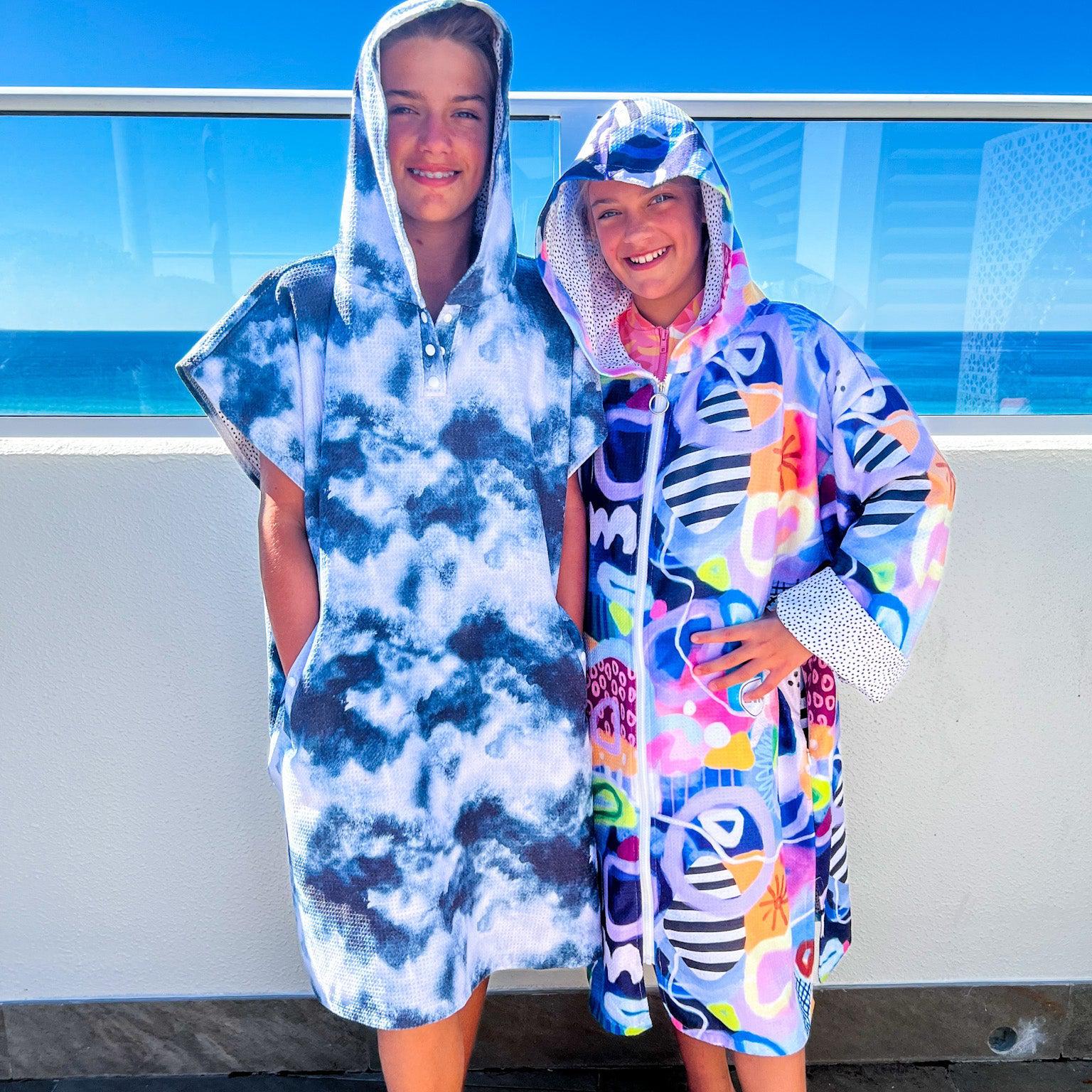 Towel Poncho Hooded Towel Zip Hiturbohiturbo Kids Bath Towel