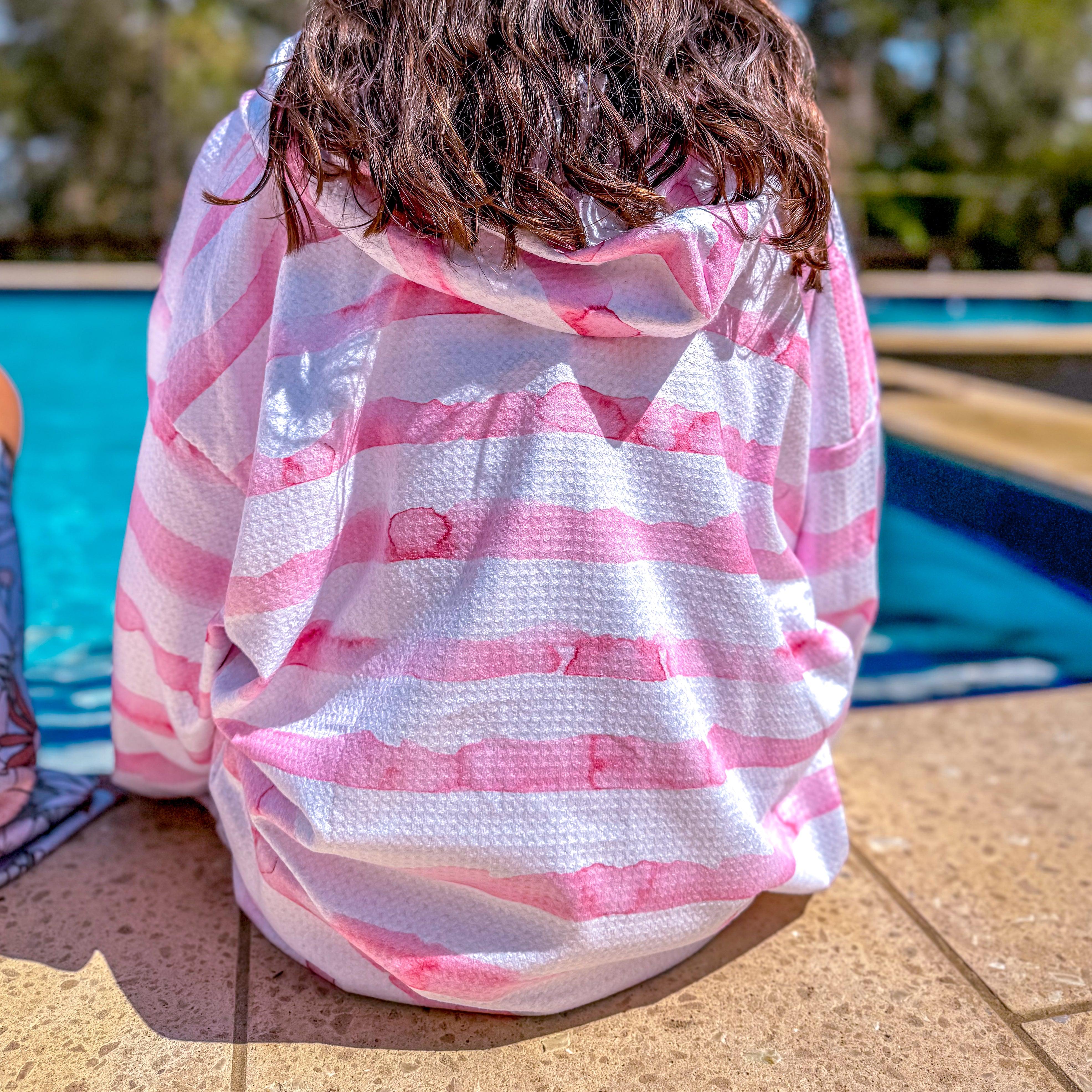 Medium ZIP UP Hooded Towel - French Beach Pink *PRE-ORDER DUE END MAY/JUNE*