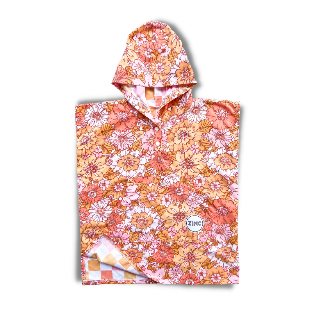 Small Microsuede Hooded Towel - Retro Floral