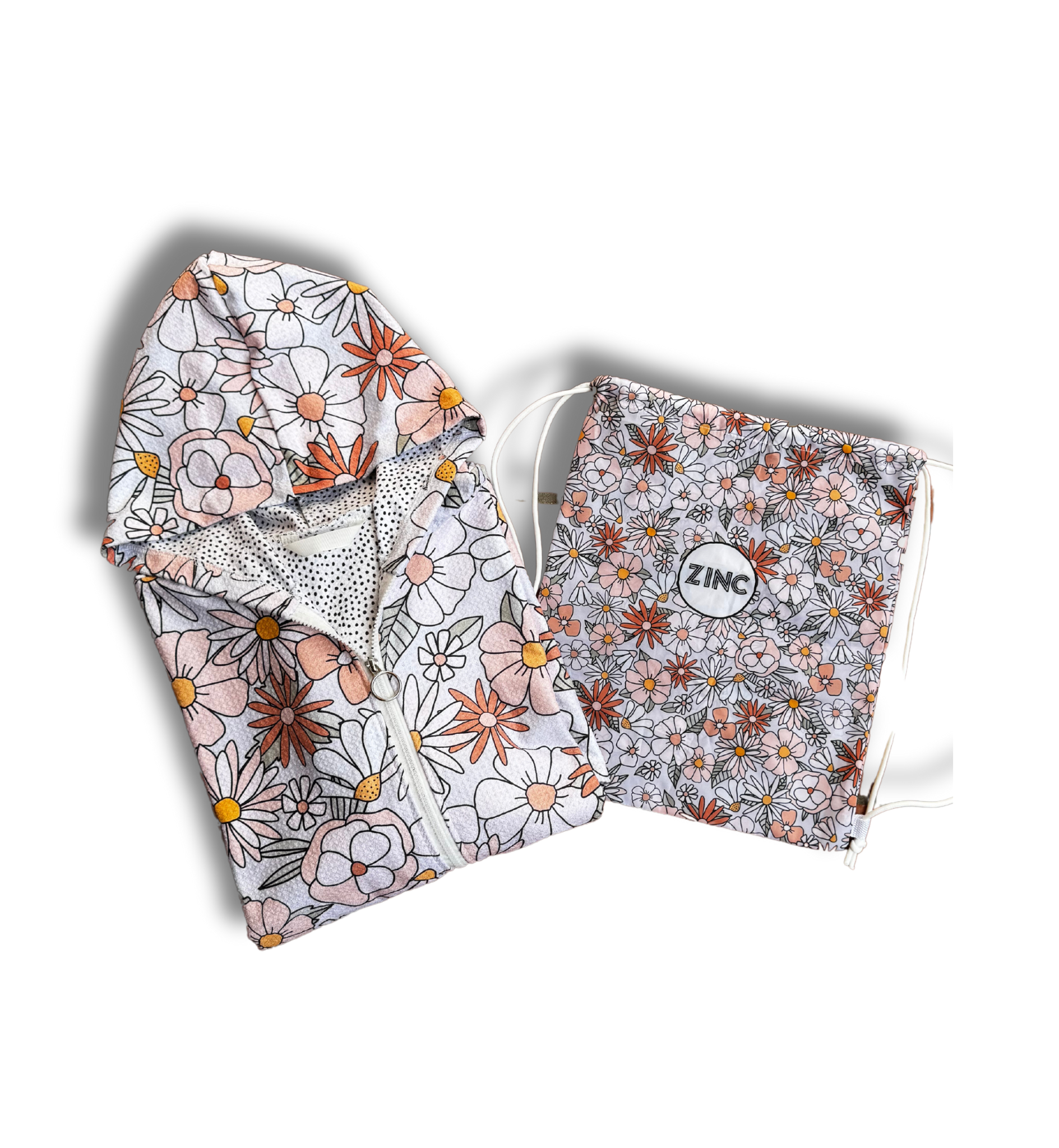 Small ZIP UP Hooded Towel - Boho Blooms