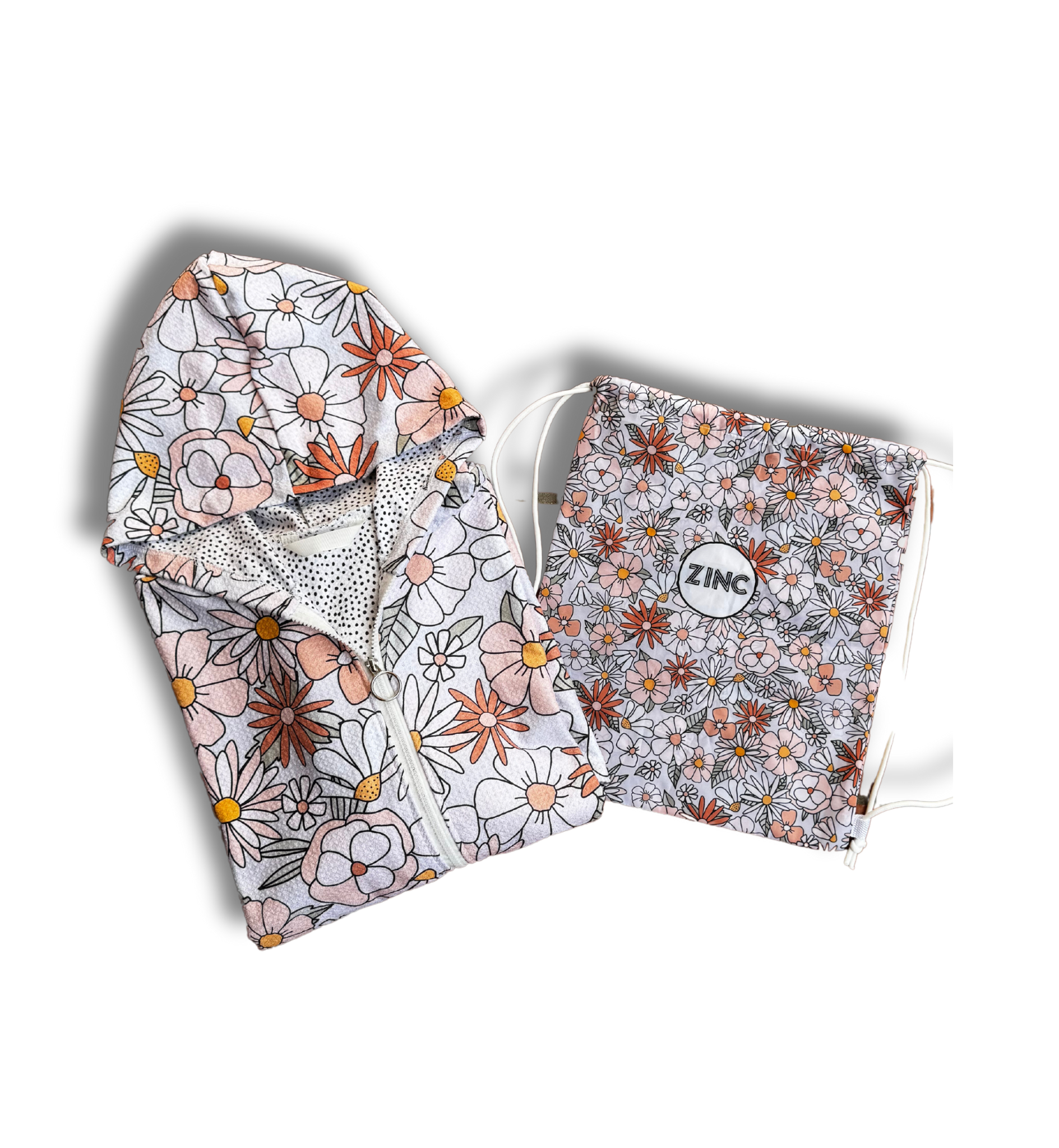 X-Small Zip Up Hooded Towel - Boho Blooms