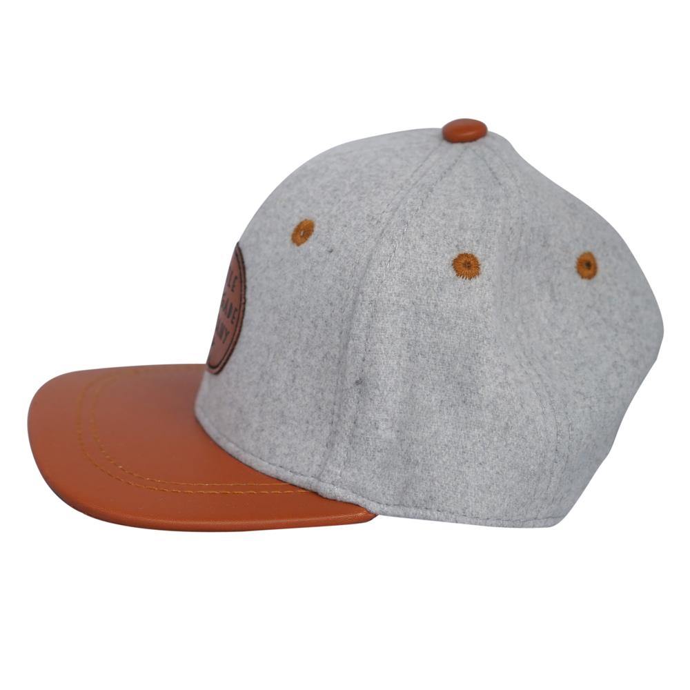 Grey Felt and Tan Snap Back Cap