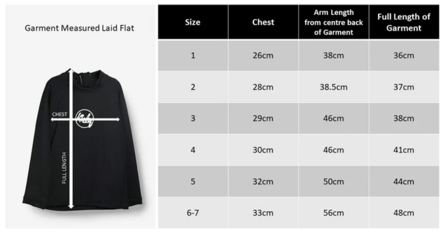 Rashguard Shirt Black (White Logo - Size 1 only)